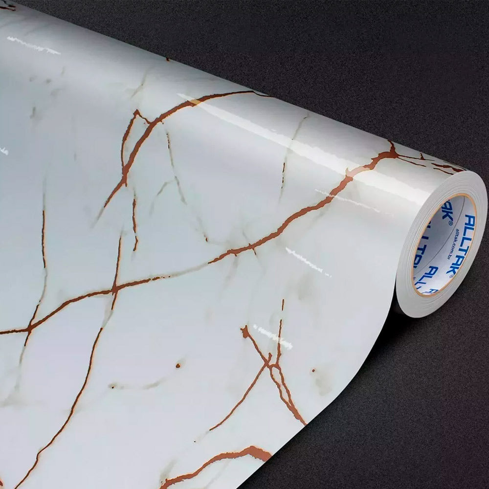 Selbstklebefolie für Spüle und Arbeitsplatte Alltak Decor Calacatta Oro Marmor – Glänzend