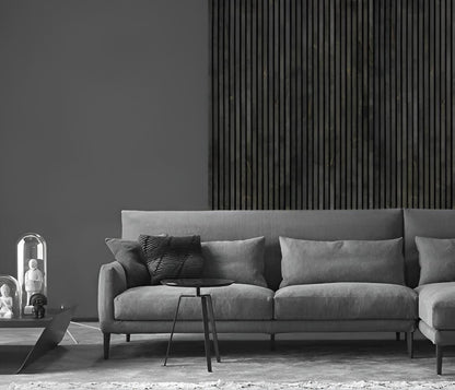 Akustik-Lamellenwandpaneel, Schwarz-Gold-Marmor (240cm X 60cm)