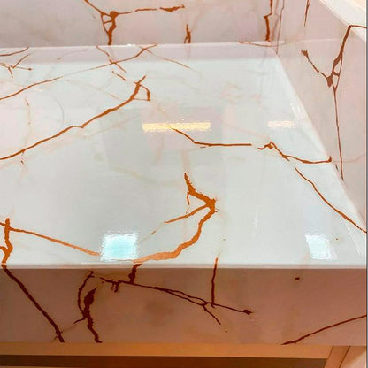 Selbstklebefolie für Spüle und Arbeitsplatte Alltak Decor Calacatta Oro Marmor – Glänzend