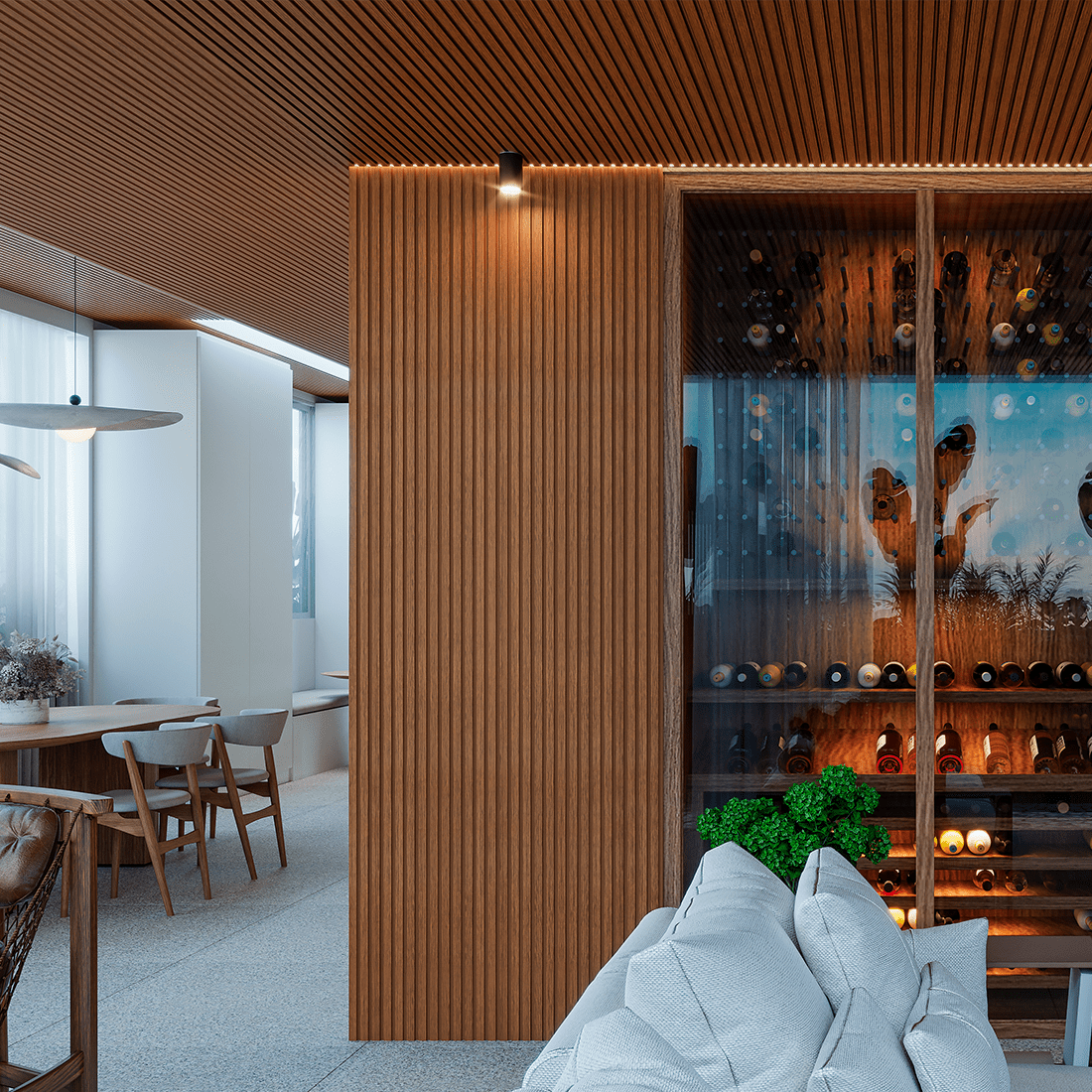 Selbstklebendes EVA-Laminat-Rillenpaneel | Linie Madeto | Mein Sockelleistenbereich