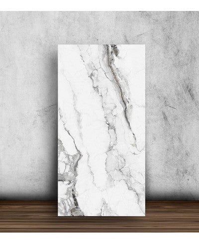 Flexibler dekorativer Wandbelag mit weißem Marmoreffekt 90 × 60 cm