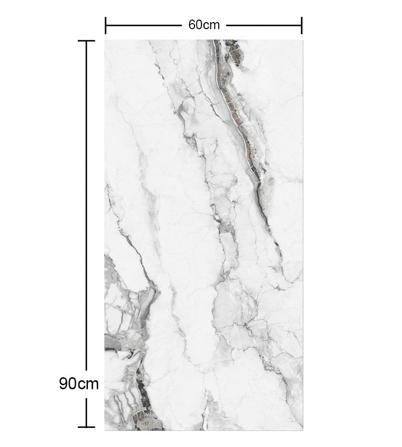 Flexibler dekorativer Wandbelag mit weißem Marmoreffekt 90 × 60 cm