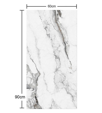 Flexibler dekorativer Wandbelag mit weißem Marmoreffekt 90 × 60 cm