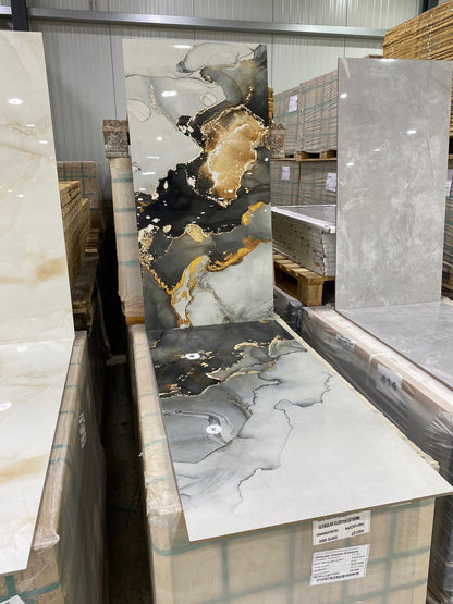 Flexibler dekorativer Wandbelag mit weißem Marmoreffekt 90 × 60 cm