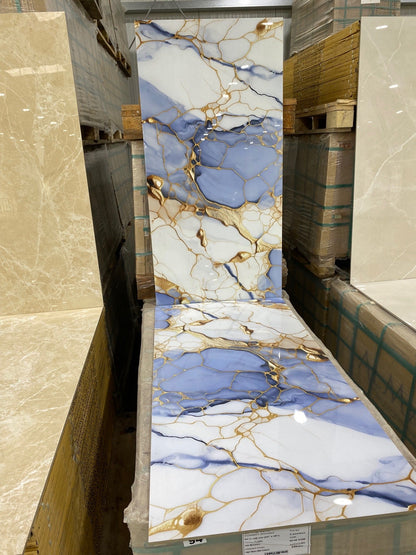 Flexibler dekorativer Wandbelag mit weißem Marmoreffekt 90 × 60 cm