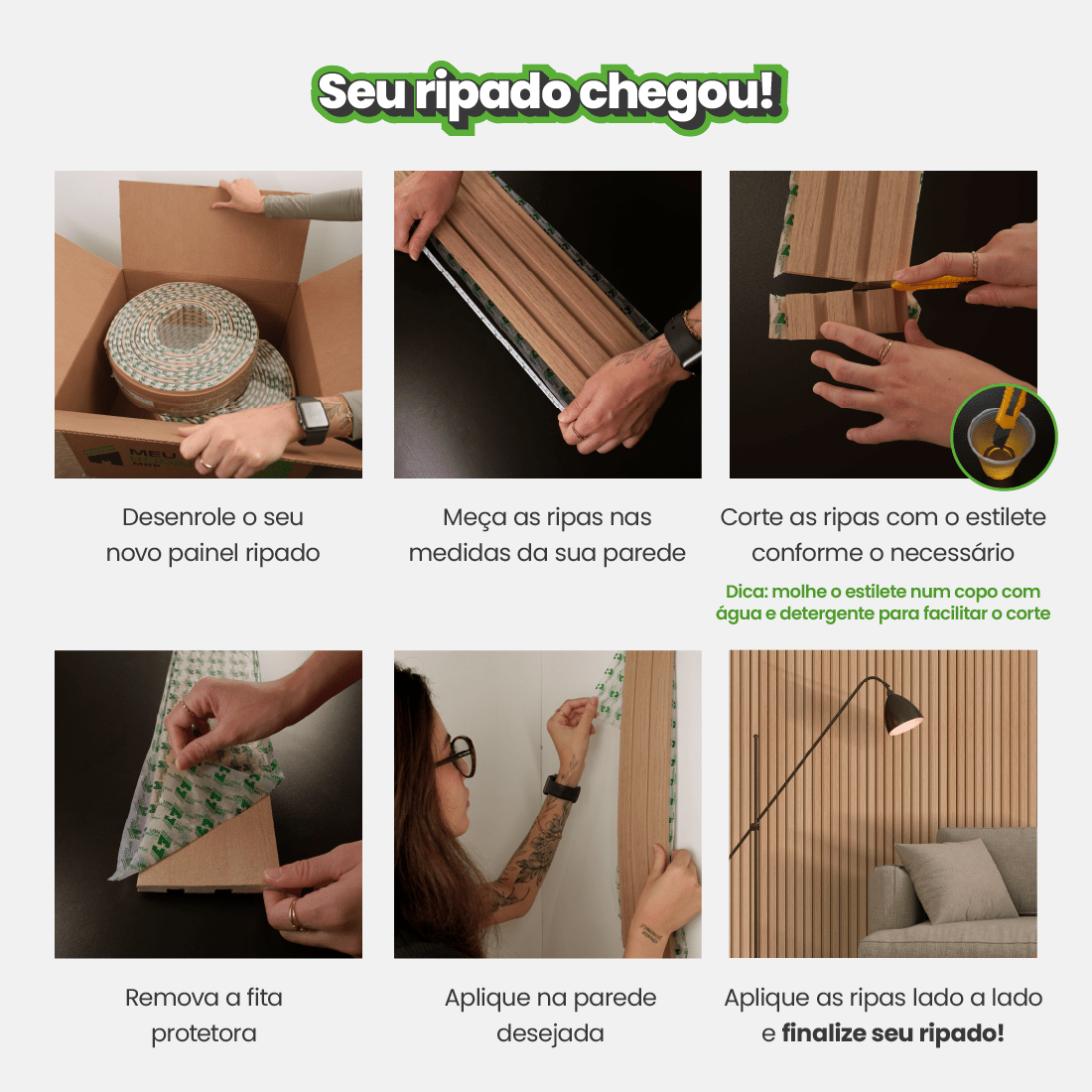 Selbstklebendes EVA-Laminat-Rillenpaneel | Linie Madeto | Mein Sockelleistenbereich